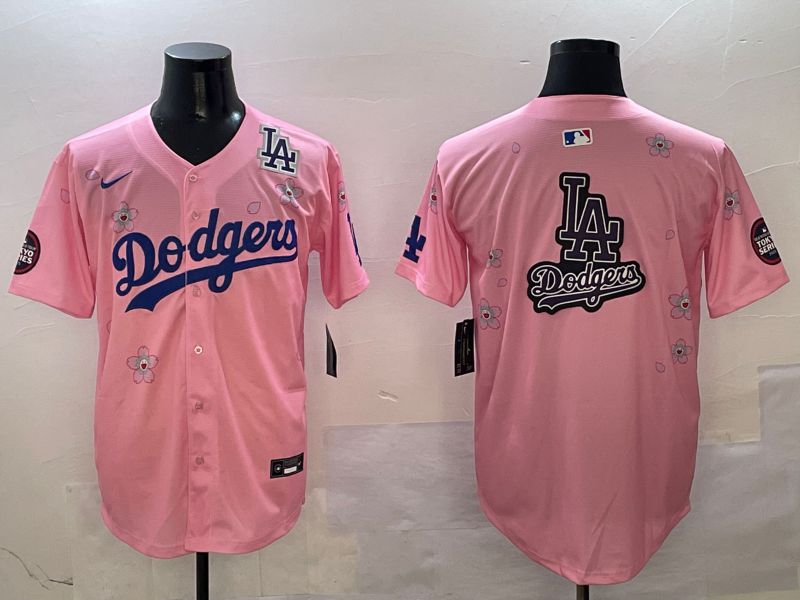 Men Los Angeles Dodgers Blank Pink Sakura Edition 2025 Nike MLB Jersey style 23->los angeles dodgers->MLB Jersey